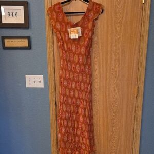 April Cornell Vibrant Orange Maxi Dress